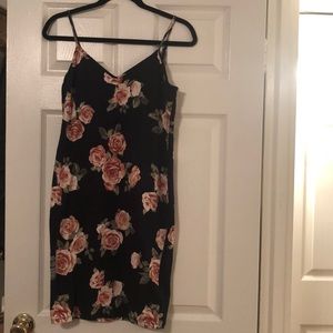 Black and Pink Floral tank dress